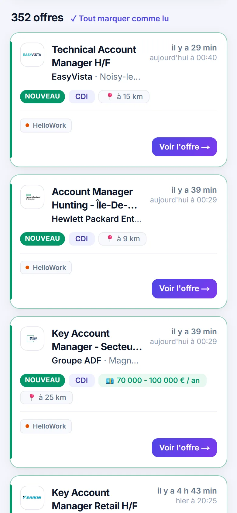 Nouvelles offres sur téléphone, publiées il y a moins de 40 minutes